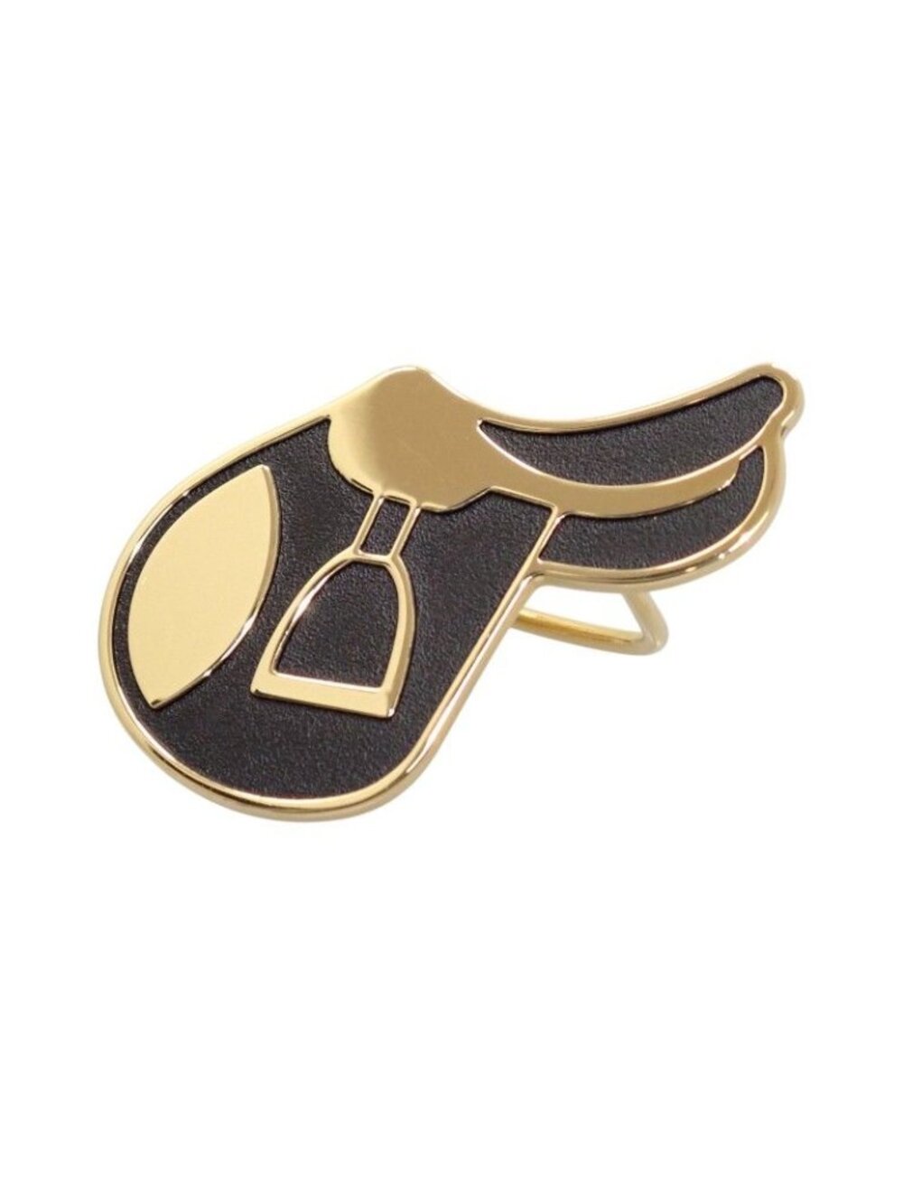 Hermes Cheval Scarf Ring Metal Black Gold - Picture 5 of 11